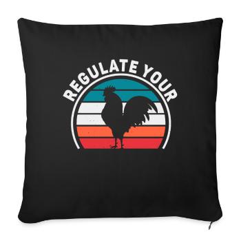 Régulez votre coq Pro Choice Féministe - Housse de coussin décorative 45 x 45 cm - noir - Devant