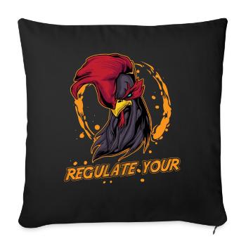 Régulez votre coq Pro Choice Féministe - Housse de coussin décorative 45 x 45 cm - noir - Devant