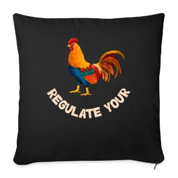 Régulez votre coq Pro Choice Féministe - Housse de coussin décorative 45 x 45 cm - noir - Devant