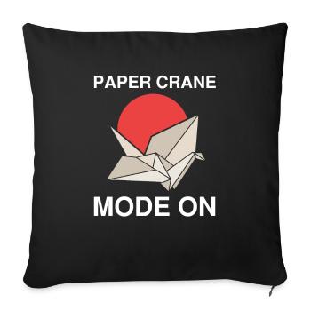 Japanese origami design and kirigami origami - Sofa pillowcase 17,3'' x 17,3'' (45 x 45 cm) - black - Front