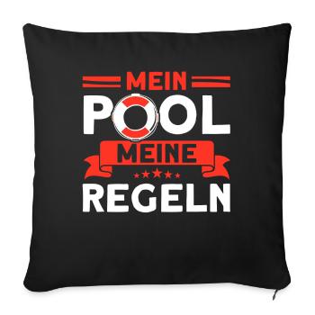 Sauveteur Piscine Sauveteur Sauveteur Sauveteur - Housse de coussin décorative 45 x 45 cm - noir - Devant