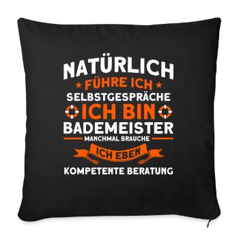 Sauveteur Piscine Sauveteur Sauveteur Sauveteur - Housse de coussin décorative 45 x 45 cm - noir - Devant
