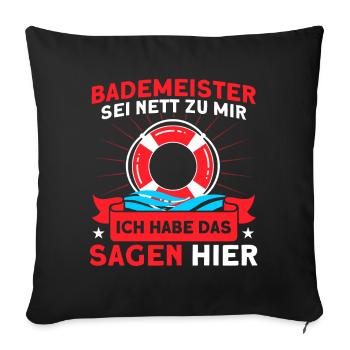 Sauveteur Piscine Sauveteur Sauveteur Sauveteur - Housse de coussin décorative 45 x 45 cm - noir - Devant