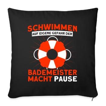 Sauveteur Piscine Sauveteur Sauveteur Sauveteur - Housse de coussin décorative 45 x 45 cm - noir - Devant