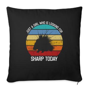Porcupines Designs for Animal Lovers Rodent - Sofa pillowcase 17,3'' x 17,3'' (45 x 45 cm) - black - Front