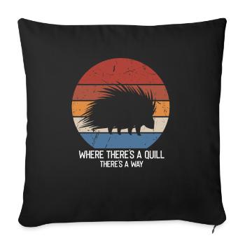 Porc-épics Designs pour les amoureux des animaux Rongeurs - Housse de coussin décorative 45 x 45 cm - noir - Devant