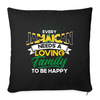 Jamaïque Fierté jamaïcaine Drapeau jamaïcain - Housse de coussin décorative 45 x 45 cm - noir - Devant