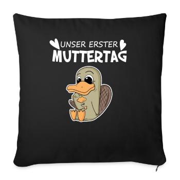 Muttertag Geschenk - Sofakissenbezug 45 x 45 cm - Schwarz - Vorne