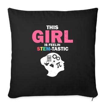 Steminist Science Design for Women Science - Sofa pillowcase 17,3'' x 17,3'' (45 x 45 cm) - black - Front