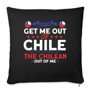 Chilean from me Chile Souvenir - Sofa pillowcase 17,3'' x 17,3'' (45 x 45 cm) - black - Front