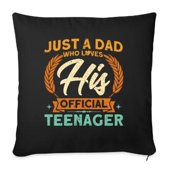 Père qui aime son adolescent officiel - Housse de coussin décorative 45 x 45 cm - noir - Devant