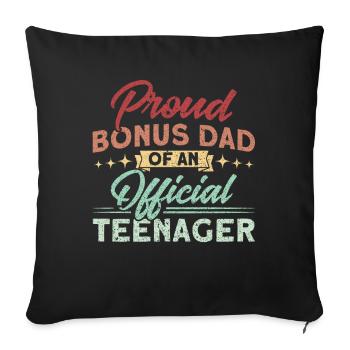 Bonus père d’une famille d’adolescents officielle - Housse de coussin décorative 45 x 45 cm - noir - Devant