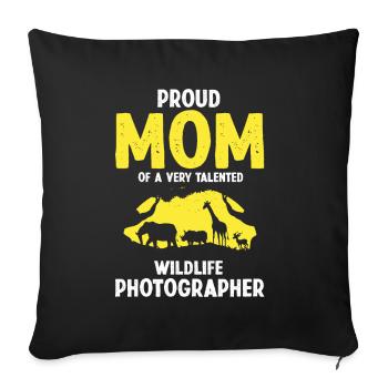 Safari Family Holiday Design for Africa Savannah - Sofa pillowcase 17,3'' x 17,3'' (45 x 45 cm) - black - Front