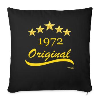 Born in 1972 - Sofa pillowcase 17,3'' x 17,3'' (45 x 45 cm) - black - Front