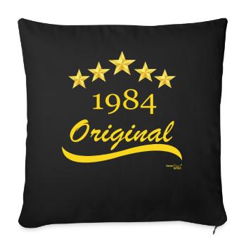 Born in 1984 - Sofa pillowcase 17,3'' x 17,3'' (45 x 45 cm) - black - Front