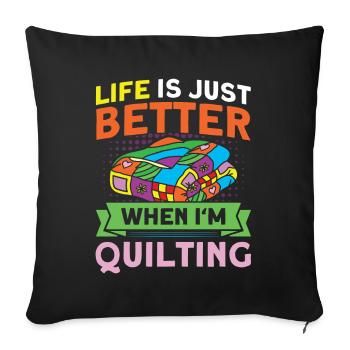 Couturières Amateurs de courtepointe Quilting - Housse de coussin décorative 45 x 45 cm - noir - Devant