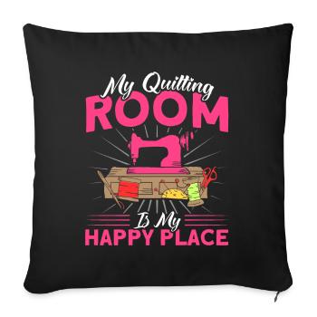 Seamstresses Quilting Lovers Quilting - Sofa pillowcase 17,3'' x 17,3'' (45 x 45 cm) - black - Front