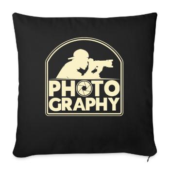 Directeur de la photographie Photographe Photographe Amateur d’appareil photo - Housse de coussin décorative 45 x 45 cm - noir - Devant