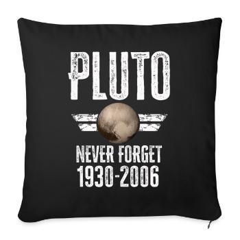 N’oubliez jamais Pluto Design Retro Style Funny Space - Housse de coussin décorative 45 x 45 cm - noir - Devant