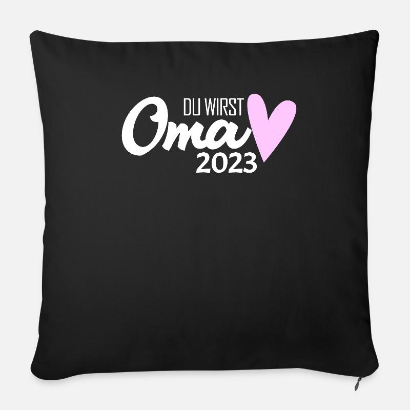 Oma 2023 - Werdende Oma 2023 - Sofakissenbezug 45 x 45 cm - Schwarz