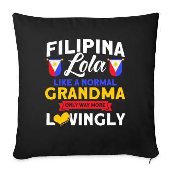 Philippines Drapeau philippin - Housse de coussin décorative 45 x 45 cm - noir - Devant