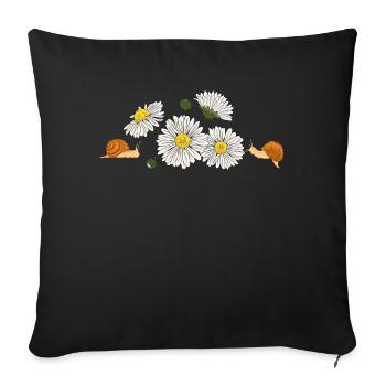 Marguerites Daisy Summer Daisies Flower Garden - Sofa pillowcase 17,3'' x 17,3'' (45 x 45 cm) - black - Front