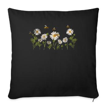 Marguerites Daisy Summer Daisies Flower Garden - Sofa pillowcase 17,3'' x 17,3'' (45 x 45 cm) - black - Front