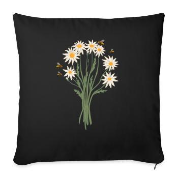 Marguerites Daisy Summer Daisies Flower Garden - Sofa pillowcase 17,3'' x 17,3'' (45 x 45 cm) - black - Front