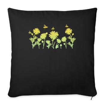 Marguerites Daisy Summer Daisies Flower Garden - Sofa pillowcase 17,3'' x 17,3'' (45 x 45 cm) - black - Front