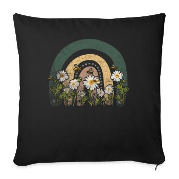 Marguerites Daisy Summer Daisies Flower Garden - Sofa pillowcase 17,3'' x 17,3'' (45 x 45 cm) - black - Front