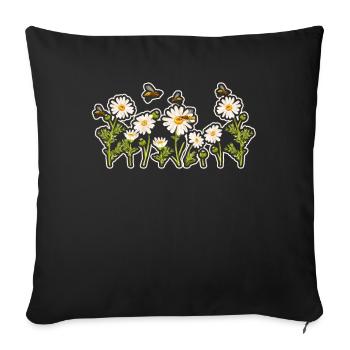 Marguerites Daisy Summer Daisies Flower Garden - Sofa pillowcase 17,3'' x 17,3'' (45 x 45 cm) - black - Front