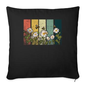 Marguerites Daisy Summer Daisies Flower Garden - Sofa pillowcase 17,3'' x 17,3'' (45 x 45 cm) - black - Front