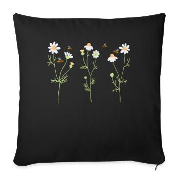 Marguerites Daisy Summer Daisies Flower Garden - Sofa pillowcase 17,3'' x 17,3'' (45 x 45 cm) - black - Front