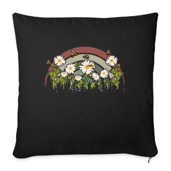 Marguerites Daisy Summer Daisies Flower Garden - Sofa pillowcase 17,3'' x 17,3'' (45 x 45 cm) - black - Front