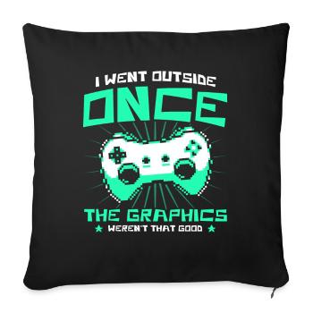 Jeu de hasard Retro Gamer Jeux vidéo Cadeau - Housse de coussin décorative 45 x 45 cm - noir - Devant
