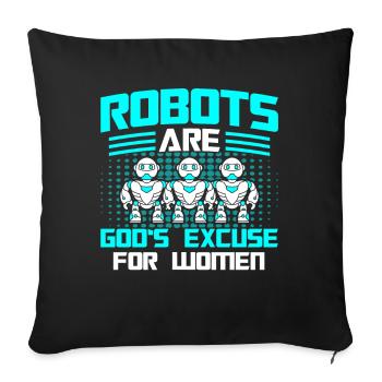 Robot Robotics Engineer Costume Robot - Sofa pillowcase 17,3'' x 17,3'' (45 x 45 cm) - black - Front