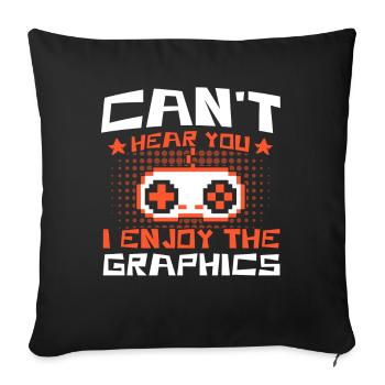 Jeu de hasard Retro Gamer Jeux vidéo Cadeau - Housse de coussin décorative 45 x 45 cm - noir - Devant