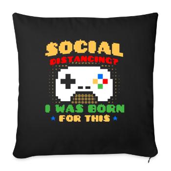 Jeu de hasard Retro Gamer Jeux vidéo Cadeau - Housse de coussin décorative 45 x 45 cm - noir - Devant