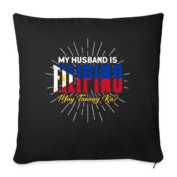Philippines Drapeau philippin - Housse de coussin décorative 45 x 45 cm - noir - Devant