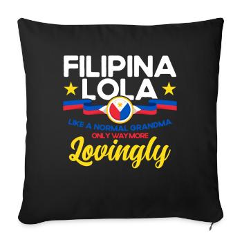 Philippines Drapeau philippin - Housse de coussin décorative 45 x 45 cm - noir - Devant