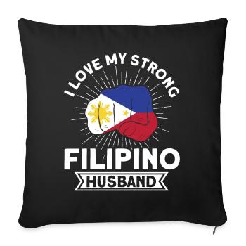 Philippines Philippine Flag - Sofa pillowcase 17,3'' x 17,3'' (45 x 45 cm) - black - Front