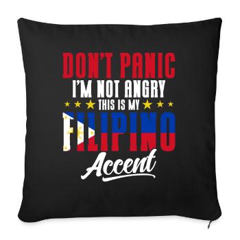 Philippines Philippine Flag - Sofa pillowcase 17,3'' x 17,3'' (45 x 45 cm) - black - Front