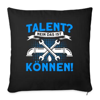Sanitär Klempner Anlagenmechaniker Geschenk - Sofakissenbezug 45 x 45 cm - Schwarz - Vorne