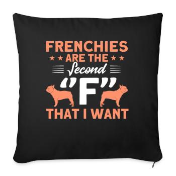 Frenchie Bulldog Français Bulldog Cadeau - Housse de coussin décorative 45 x 45 cm - noir - Devant