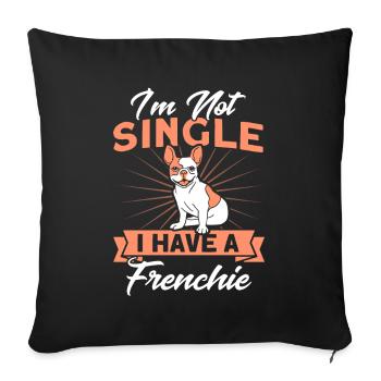 Frenchie Bulldog Français Bulldog Cadeau - Housse de coussin décorative 45 x 45 cm - noir - Devant