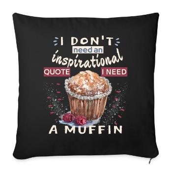 Muffin drôle de dicton dans un style vintage - Housse de coussin décorative 45 x 45 cm - noir - Devant