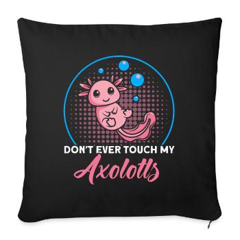 Axolotl Axolotl Owner Axolotl Amphibian Gift - Sofa pillowcase 17,3'' x 17,3'' (45 x 45 cm) - black - Front