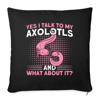 Axolotl Axolotl Owner Axolotl Amphibian Gift - Sofa pillowcase 17,3'' x 17,3'' (45 x 45 cm) - black - Front