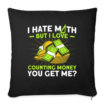 Math Mathematics Science Math Gift - Sofa pillowcase 17,3'' x 17,3'' (45 x 45 cm) - black - Front