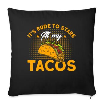 Taco Tacos Mexicain Fast Food Cadeau - Housse de coussin décorative 45 x 45 cm - noir - Devant